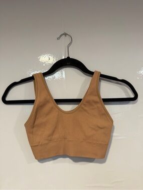 Seamless Aerie Ribbed Crop Bralette in‎ Camel
